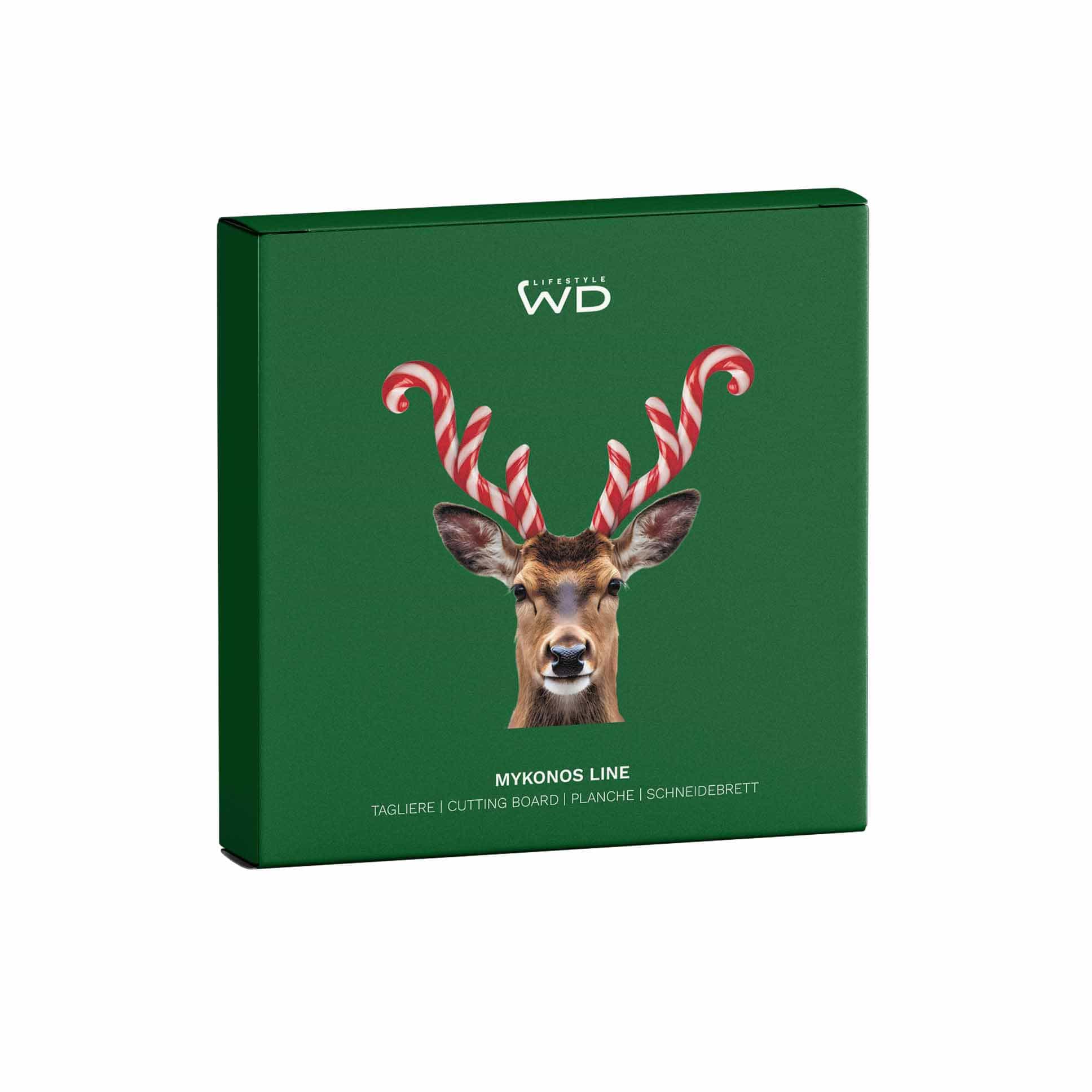 WD Lifestyle Tagliere Piatto Panettone Verde con Cervo e Corna di Zucchero - immagine 2