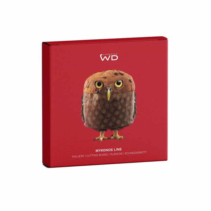 Alternative view of WD Lifestyle Piatto Tagliere Panettone in Vetro Rosso Gufo Panettone