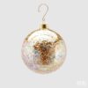 Pallina di Natale in vetro microfoglie EDG diametro 10 cm. Raffinata sfera con dettagli dorati e riflessi iridescenti. Acquista su Savino Arte e Design!