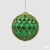 EDG Pallina di Natale in Vetro a Rombi Verde 10 cm