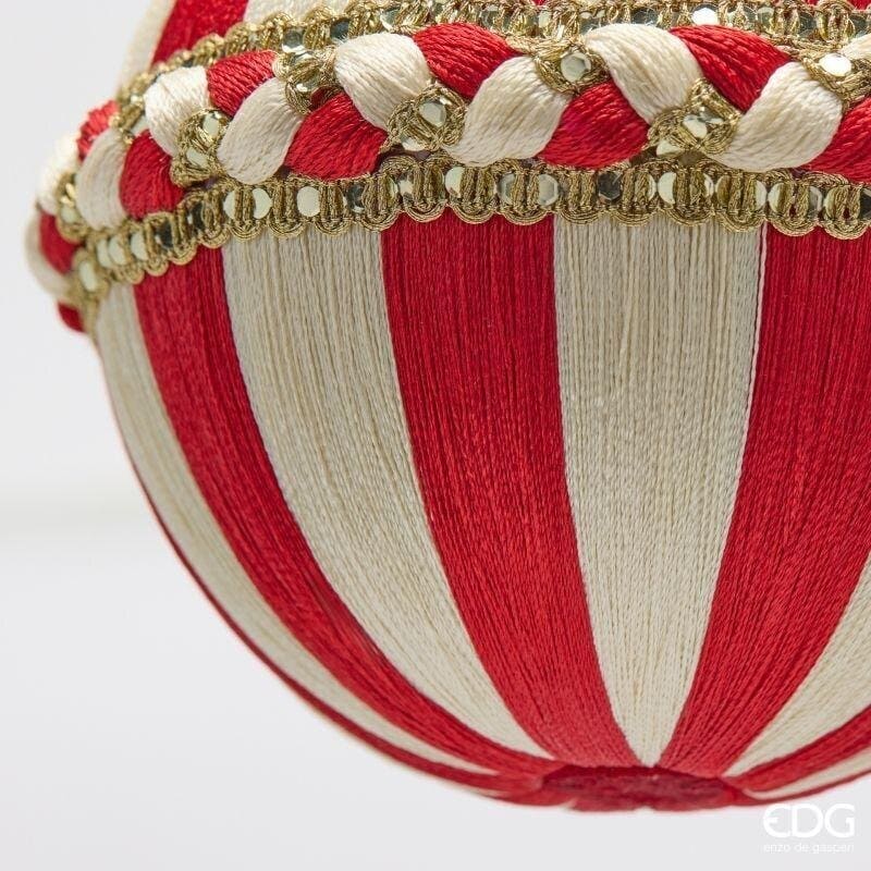 Alternative view of EDG Pallina di Natale Treccia Bianca e Rossa 12 cm