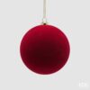 Pallina di Natale in vetro colore bordeaux EDG diametro 10 cm. Raffinata sfera decorativa con rilievi e perline. Acquista su Savino Arte e Design!