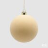 Pallina di Natale in vetro color crema EDG diametro 12 cm. Sfera maxi decorativa con rilievi luminosi e perline. Acquista su Savino Arte e Design!
