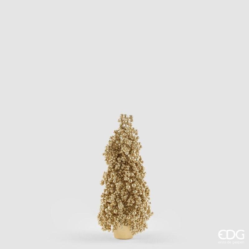 Alberello di Natale con bacche oro EDG altezza 53 cm in vaso coordinato. Elegante cono di luce per tavoli e ambienti chic. Acquista su Savino Arte e Design!