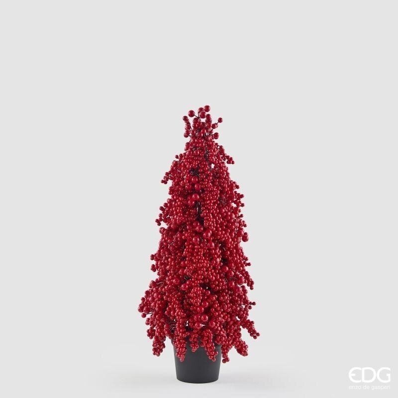 Alberello di Natale con bacche rosse EDG altezza 74 cm in vaso. Elegante cono decorativo per tavoli, madie e interni. Acquista su Savino Arte e Design!