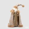 Babbo Natale EDG altezza 77 cm con mantello broccato e bordi in ecopelliccia. Statua natalizia d'arredo di lusso. Acquista su Savino Arte e Design!
