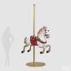 Base per albero di Natale EDG a forma di giostra carosello con cavallo bianco. Altezza 253 cm con asta dorata. Acquista su Savino Arte e Design!