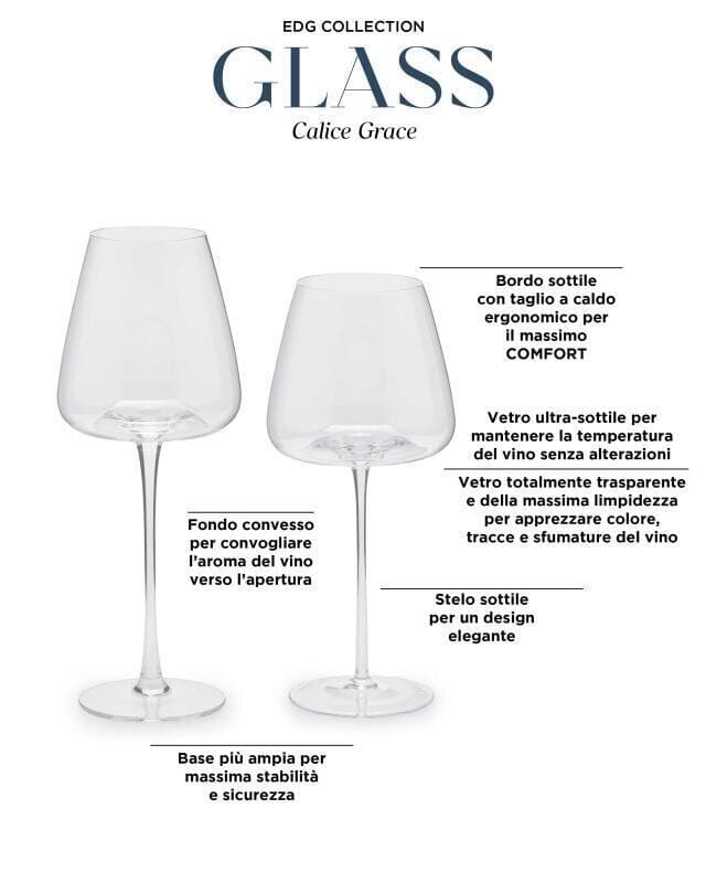 Alternative view of Set 6 Calici in Vetro Grace 28 cm EDG – Bicchieri da Vino Eleganti