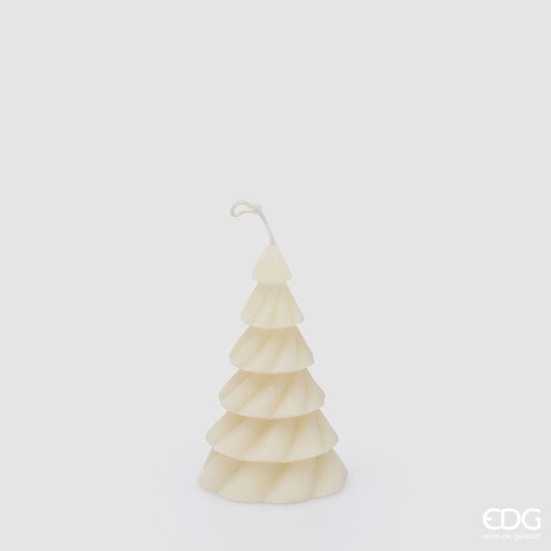 Candela ad albero di Natale avorio EDG 12 cm. Elegante cera lavorata a spirale per la tavola festiva. Acquista online su Savino Arte e Design!