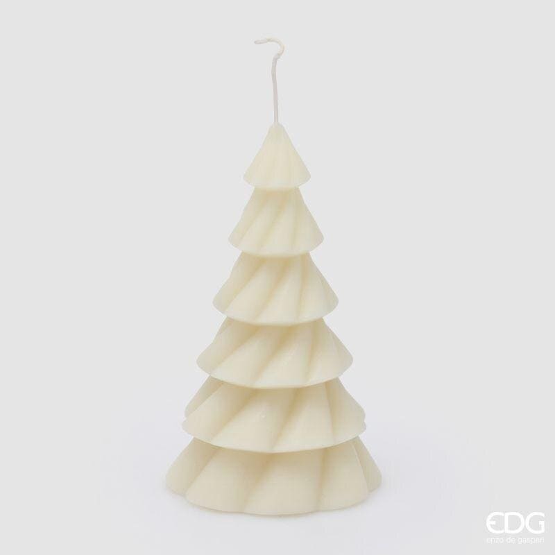 Candela ad albero di Natale avorio EDG 18 cm. Elegante cera lavorata a spirale per la tavola festiva. Acquista online su Savino Arte e Design!
