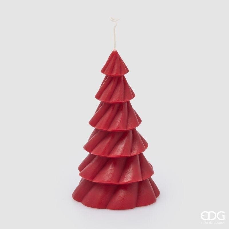 Candela ad albero di Natale rosso EDG 18 cm. Cera lavorata a spirale per un'atmosfera calda e festiva. Acquista online su Savino Arte e Design!