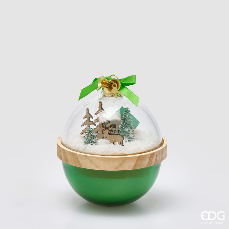 Candela natalizia a cupola in vetro EDG con fragranza al cardamomo. Elegante cloche profumata per la casa. Acquista online su Savino Arte e Design!