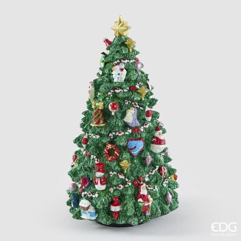 Carillon natalizio a forma di albero di Natale EDG altezza 31,5 cm ricco di ornamenti e dettagli. Scultura d'arredo musicale. Acquista su Savino Arte e Design!