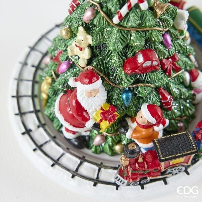 Alternative view of EDG Carillon Albero di Natale in Resina con Trenino e Babbo Natale
