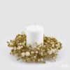 Corona portacandela con vischio glitter oro EDG 18 cm. L'addobbo brillante per la tavola di Natale. Acquista online su Savino Arte e Design!