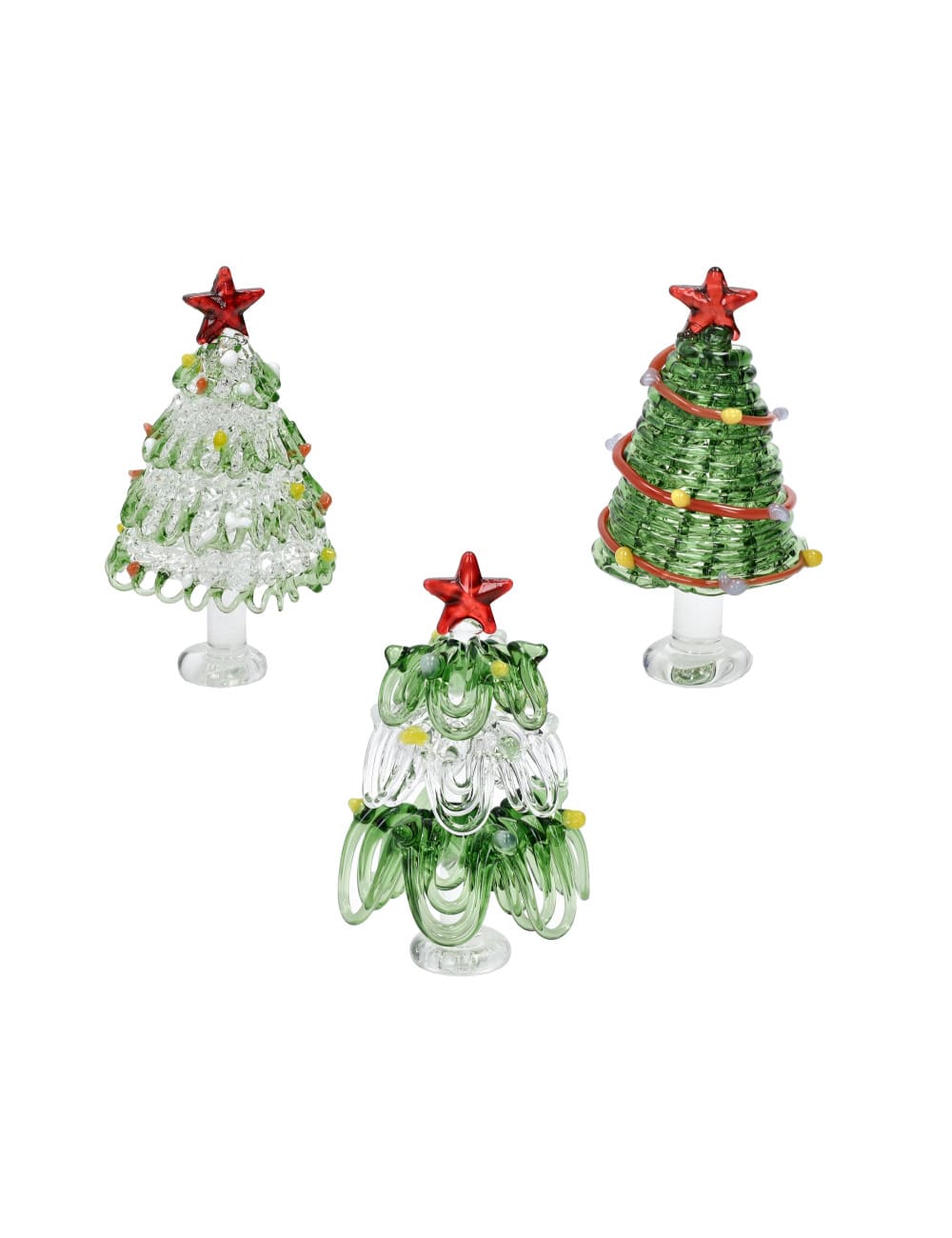 Brandani mini albero di Natale in vetro 8 cm. Statuina decorativa natalizia da appoggio in tre varianti. Acquista su Savino Arte e Design!
