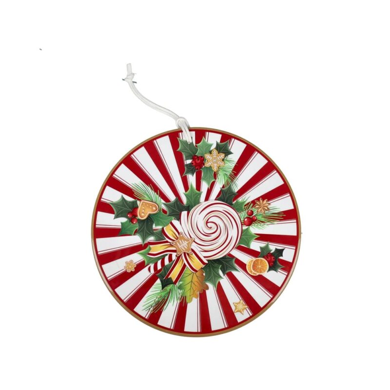 Brandani Sottopentola in ceramica e sughero Le Chicche con lecca lecca centrale. Accessorio natalizio a sfera con cordino. Acquista su Savino Arte e Design!