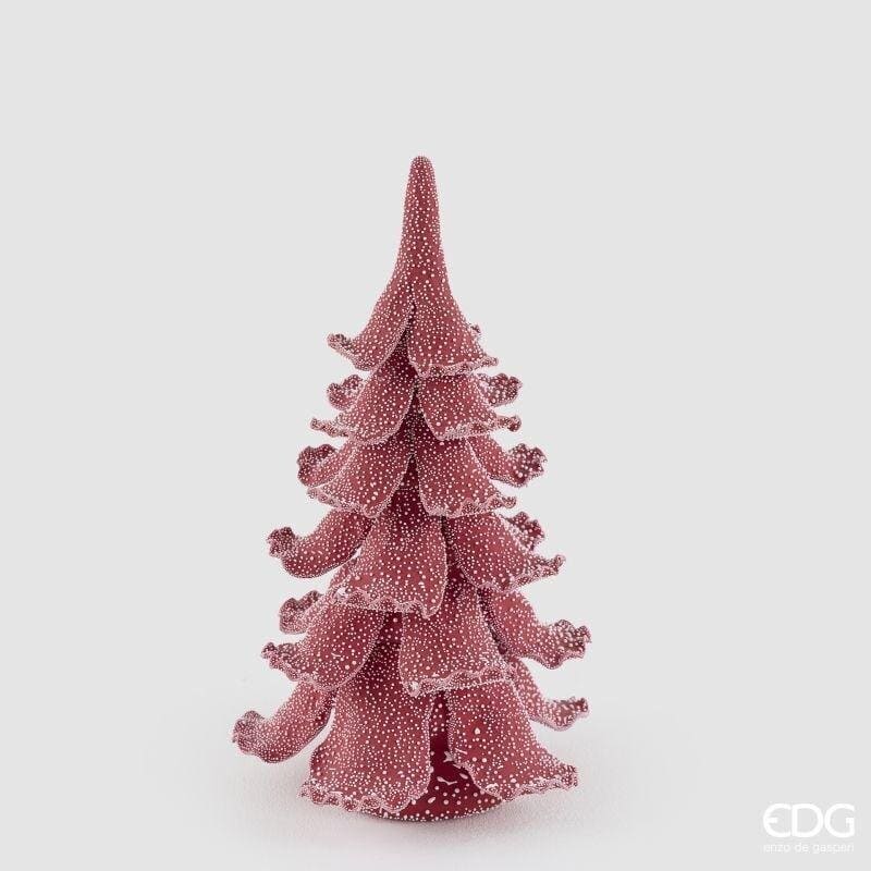 Albero di Natale in ceramica rosso effetto zucchero EDG altezza 27 cm. Soprammobile festivo dal gusto goloso e raffinato. Acquista su Savino Arte e Design!