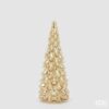 Albero di Natale in vetro oro EDG altezza 52 cm con finitura lavorata a rilievo. Scultura scenografica da appoggio. Acquista su Savino Arte e Design!
