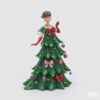 Statuetta natalizia Lady Albero di Natale EDG altezza 41 cm in resina con abito abete e palline colorate. Scultura d'arredo. Acquista su Savino Arte e Design!
