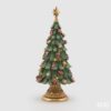 Albero di Natale da tavolo EDG altezza 60 cm con LED e musica. Scultura decorativa in resina con dettagli oro e rosso. Acquista su Savino Arte e Design!