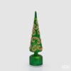 Albero di Natale in vetro verde e oro con luci LED e movimento EDG altezza 36 cm. Scultura luminosa da appoggio di gran classe. Acquista su Savino Arte e Design!