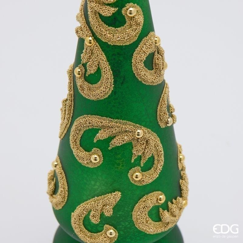 Alternative view of EDG Albero di Natale Verde e Oro in Vetro con LED e Movimento 36 cm