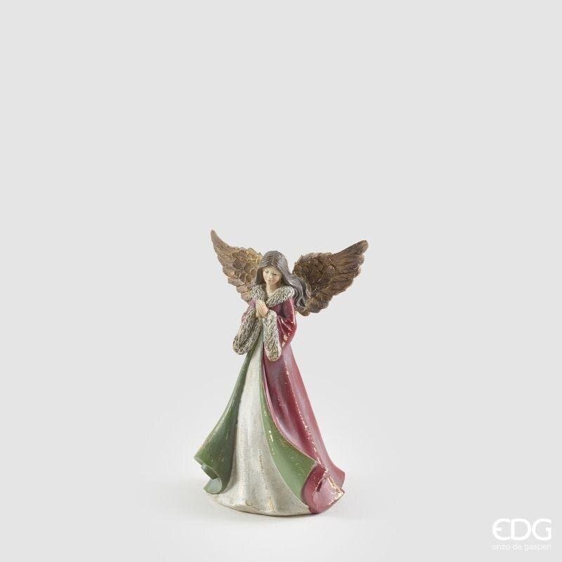 Decoro angelo natalizio vintage EDG altezza 17 cm in resina. Scultura delicata con vestito multicolore per la casa a Natale. Acquista su Savino Arte e Design!