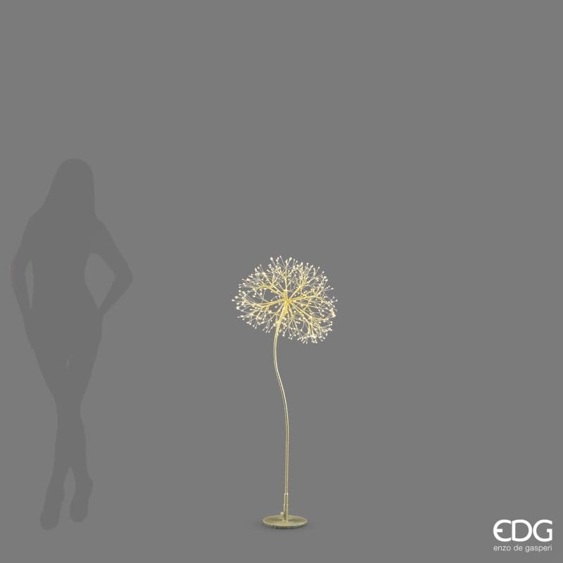 Tarassaco luminoso EDG altezza 120 cm con 384 microled oro. Spettacolare piantana decorativa da terra a soffione. Acquista su Savino Arte e Design!