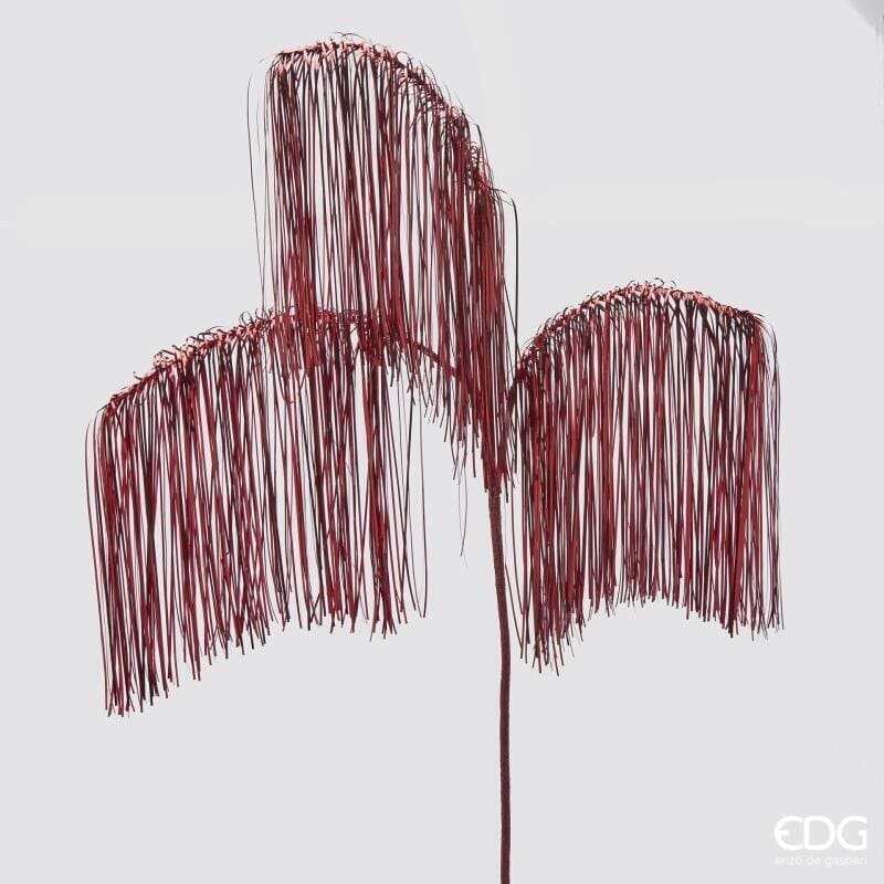 Ramo decorativo bordeaux con frange EDG altezza 103 cm. Pick artificiale a 3 ramificazioni per alberi di Natale e vasi. Acquista su Savino Arte e Design!