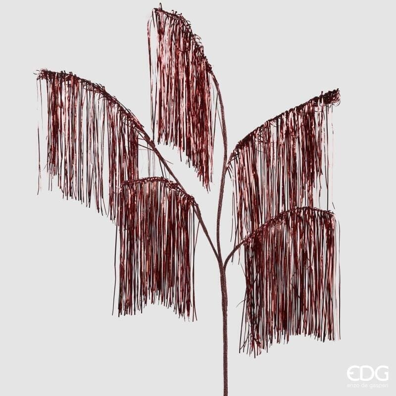 Ramo decorativo bordeaux con frange EDG altezza 125 cm. Pick artificiale a 5 ramificazioni per alberi di Natale e vasi. Acquista su Savino Arte e Design!