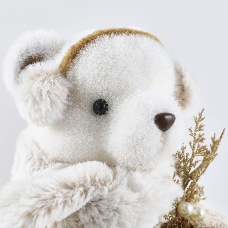 Alternative view of EDG Orso Peluche di Natale Bianco e Champagne con Paraorecchie