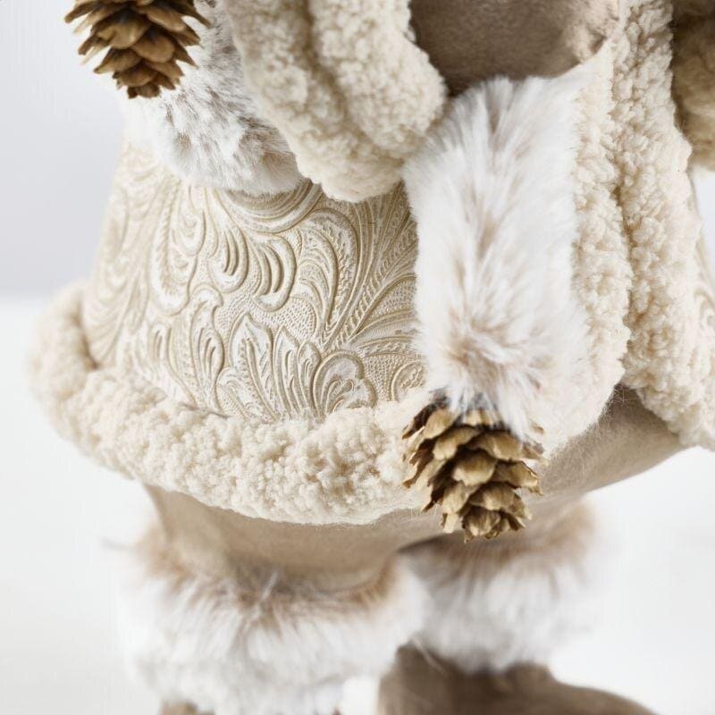 EDG Orso Peluche di Natale Bianco e Champagne con Paraorecchie - immagine 3