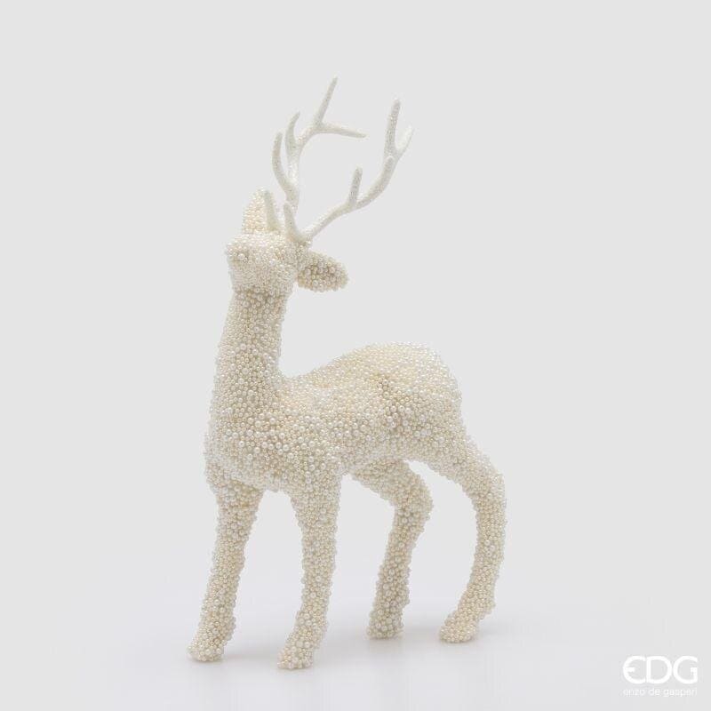 Renna decorativa con perline color champagne EDG altezza 51 cm. Scultura festiva per decorare casa a Natale. Acquista su Savino Arte e Design!