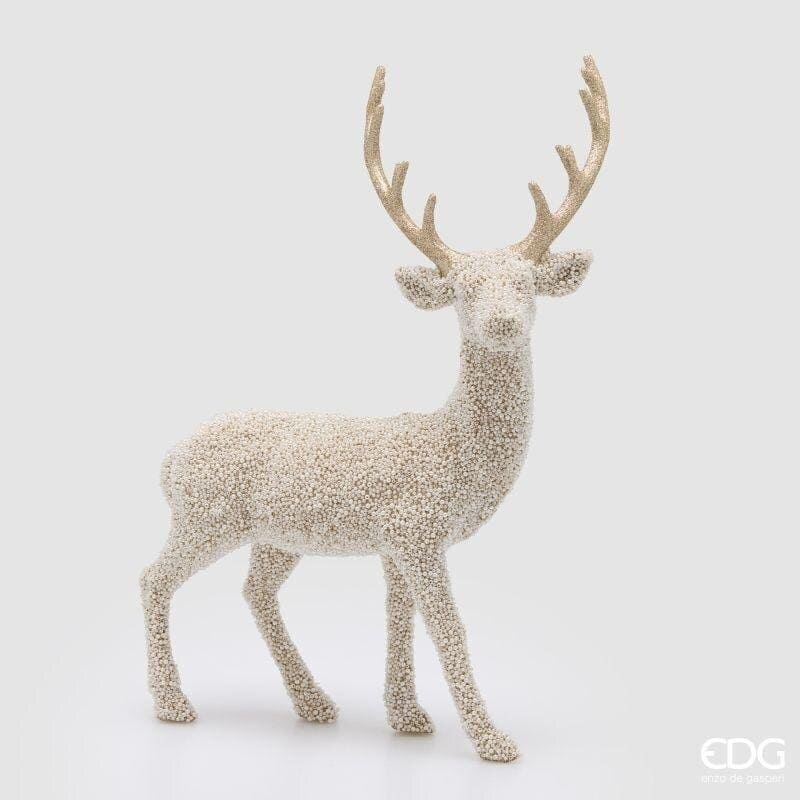 Renna decorativa con perline color champagne EDG altezza 54,5 cm. Statuetta elegante per allestimenti di Natale. Acquista su Savino Arte e Design!