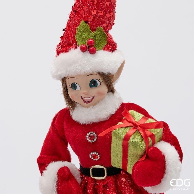 EDG Enzo De Gasperi Elfo di Natale con Paillettes 50 cm - immagine 3