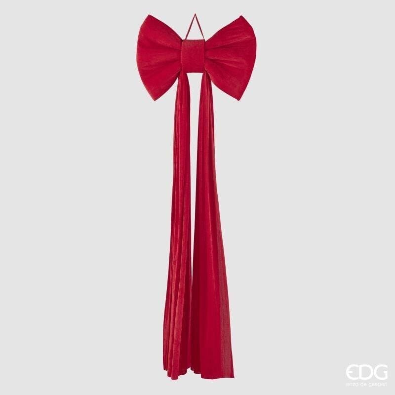 Fiocco gigante in velluto rosso EDG 210 cm. Un imponente addobbo lussuoso per alberi grandi, portoni e facciate. Acquista su Savino Arte e Design!