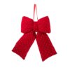 Brandani Fiocco natalizio rosso grande in velluto con punti luce 28x36 cm. Elegante decorazione per albero, porte e camino.