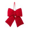 Brandani Fiocco natalizio rosso in velluto con punti luce brillantini 16,5x24,5 cm. Decorazione per albero, porte e pacchi. Acquista su Savino Arte e Design!