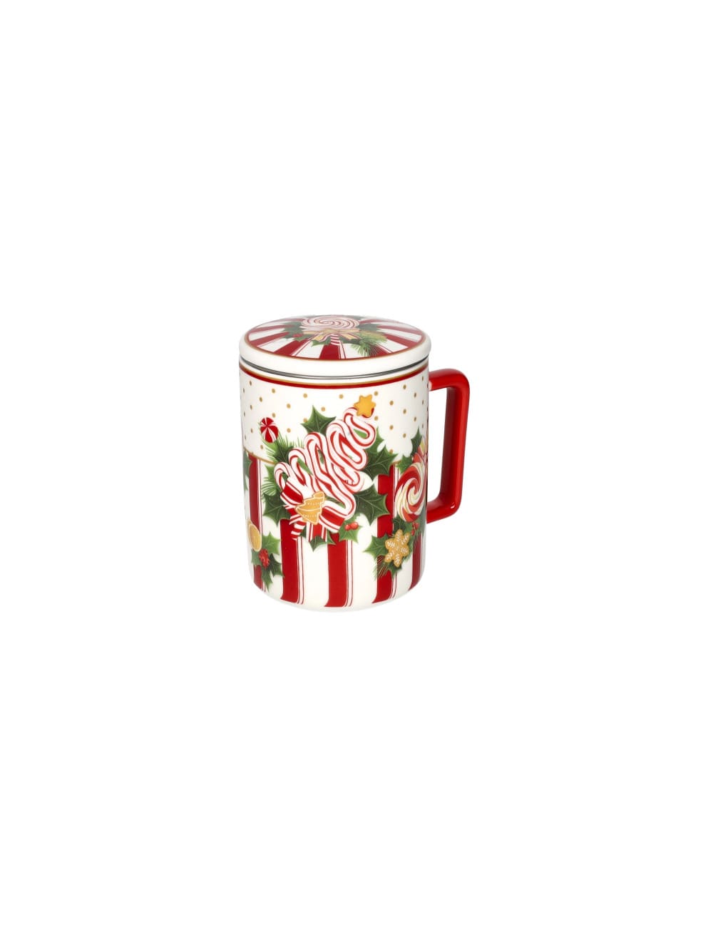 Brandani Mug tisaniera con coperchio e filtro Le Chicche in New Bone China decorata. Tazza natalizia per tisane e tè. Acquista su Savino Arte e Design!