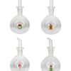 Brandani Oliera sferica in vetro borosilicato con decoro natalizio interno 50 cl (10x20 cm). Bottiglia decorativa per olio.