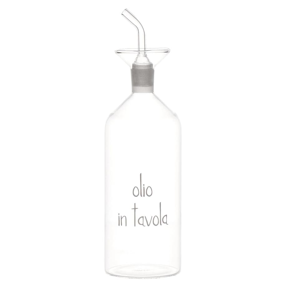 SIMPLE DAY Oliera in Vetro Borosilicato con Beccuccio Versatore "Olio in Tavola" - immagine 2