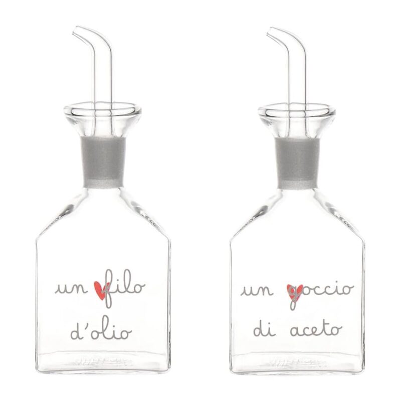 Alternative view of SIMPLE DAY Set 2 Bottiglie Oliera e Acetiera in Vetro "Un Filo D'Olio - Un Goccio Di Aceto"