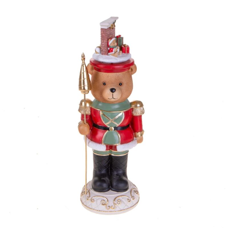 Brandani decoro orso soldatino rotante 37 cm. Statuetta natalizia da appoggio a batterie con movimento scenografico. Acquista su Savino Arte e Design!