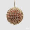 Pallina di Natale Infinity EDG diametro 10 cm rossa e oro con castoni gioiello. Lussuoso addobbo per l'albero. Acquista su Savino Arte e Design!