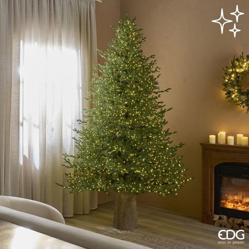 Albero di Natale Pino Lucciole EDG 240 cm Ø163 cm con 4200 Rice LED, telecomando, IP44. Fogliame Real Touch e apertura ad ombrello. Savino Arte e Design!