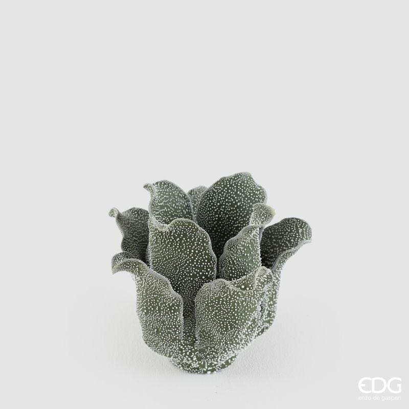 Portacandela a fiore effetto zucchero verde EDG. Un grazioso calice in ceramica brinata per la tua casa. Acquista online su Savino Arte e Design!
