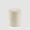 Pouf cilindrico in tessuto a righe grigio EDG altezza 45 cm. Sgabello imbottito moderno, portata max 110 kg. Acquista su Savino Arte e Design!