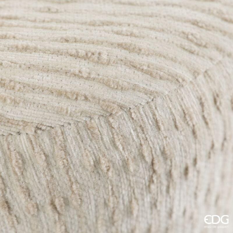 Alternative view of EDG Pouf Cilindrico in Tessuto a Righe Grigio 45 cm