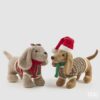 Pupazzo Cane di Natale EDG 31 cm. Morbida decorazione natalizia in stoffa con maglioncino. Vendita pezzo singolo assortito. Savino Arte e Design!